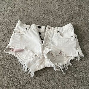 White Free People Jean Shorts Size 24